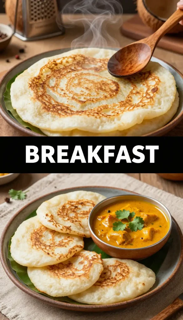 South Indian Appam with Egg Curry