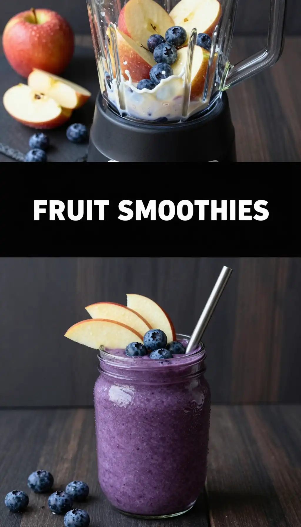 Spartan Apple Blueberry Smoothie pinterest pin