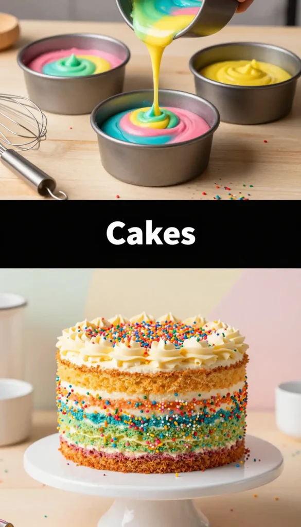 Sprinkle Explosion Confetti Cake with Rainbow Interior