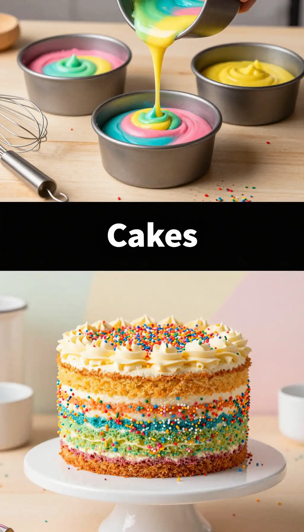 Sprinkle Explosion Confetti Cake with Rainbow Interior pinterest pin