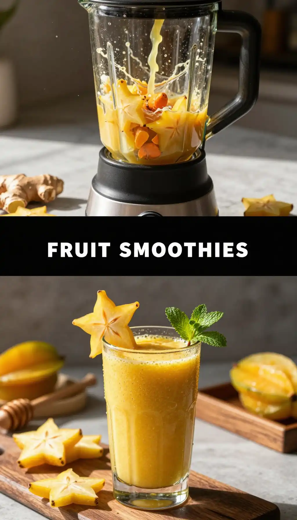 Starfruit Ginger Smoothie pinterest pin