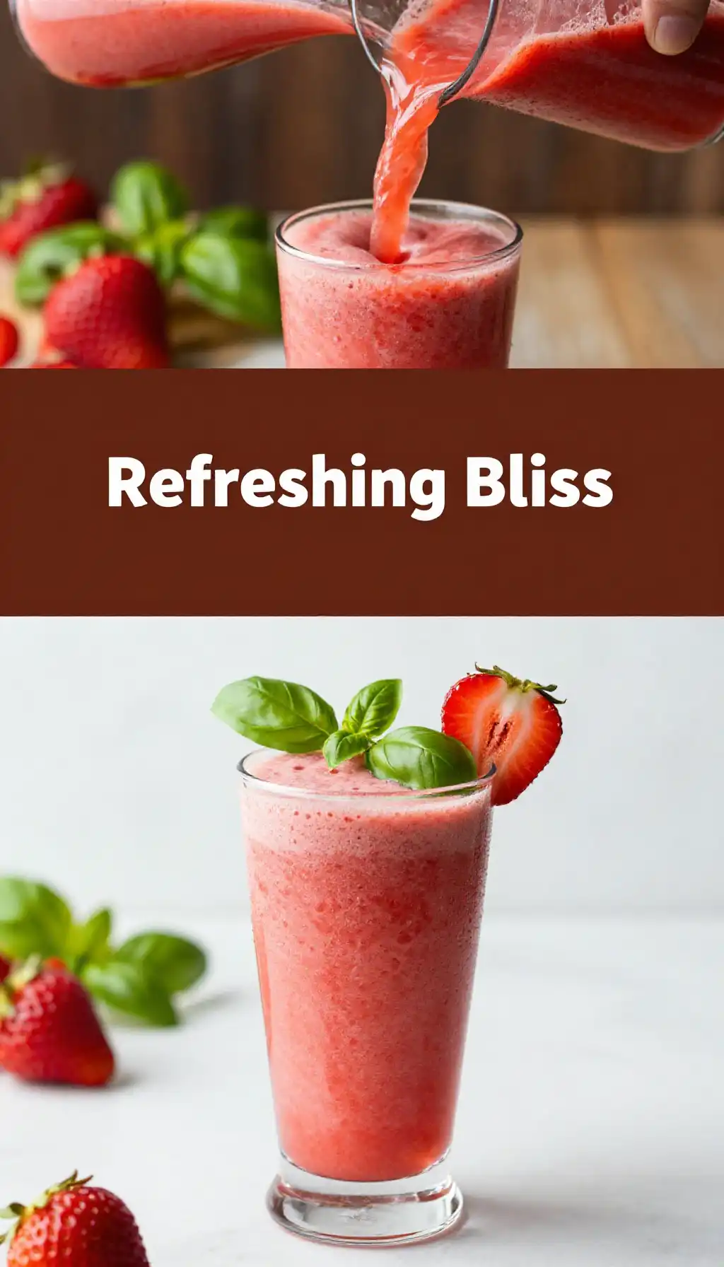 Strawberry Basil Balsamic Smoothie pinterest pin