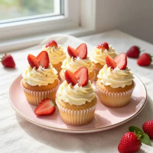 Homemade Strawberry Cupcakes with Berry Buttercream