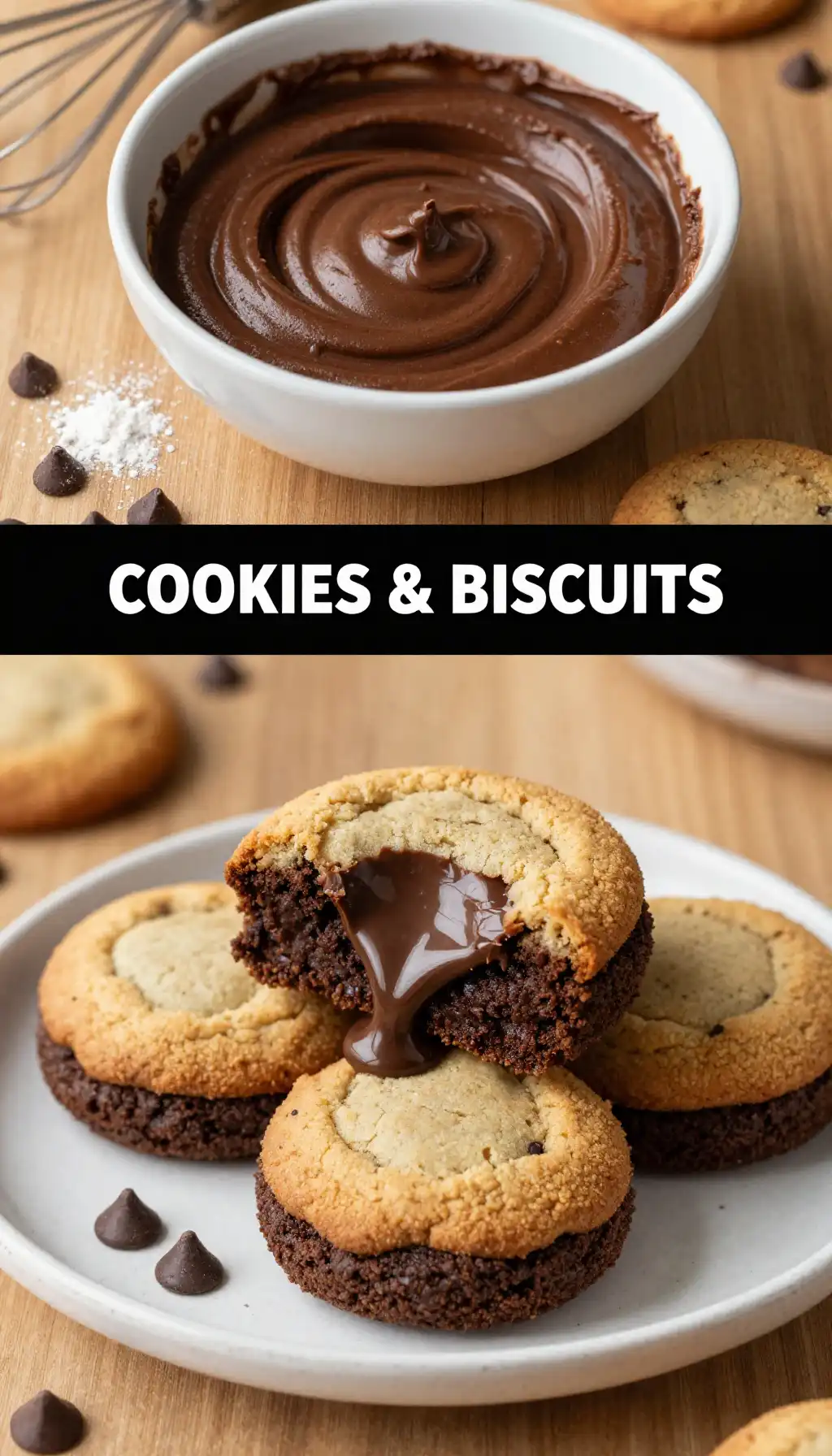 Stuffed Brookies Cookie Brownie Hybrid with Gooey Center pinterest pin