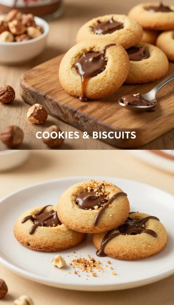 Stuffed Nutella Cookies with Hazelnut Cream Center