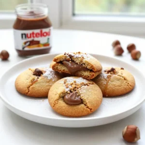 Nutella-Stuffed Hazelnut Cream Cookies Recipe