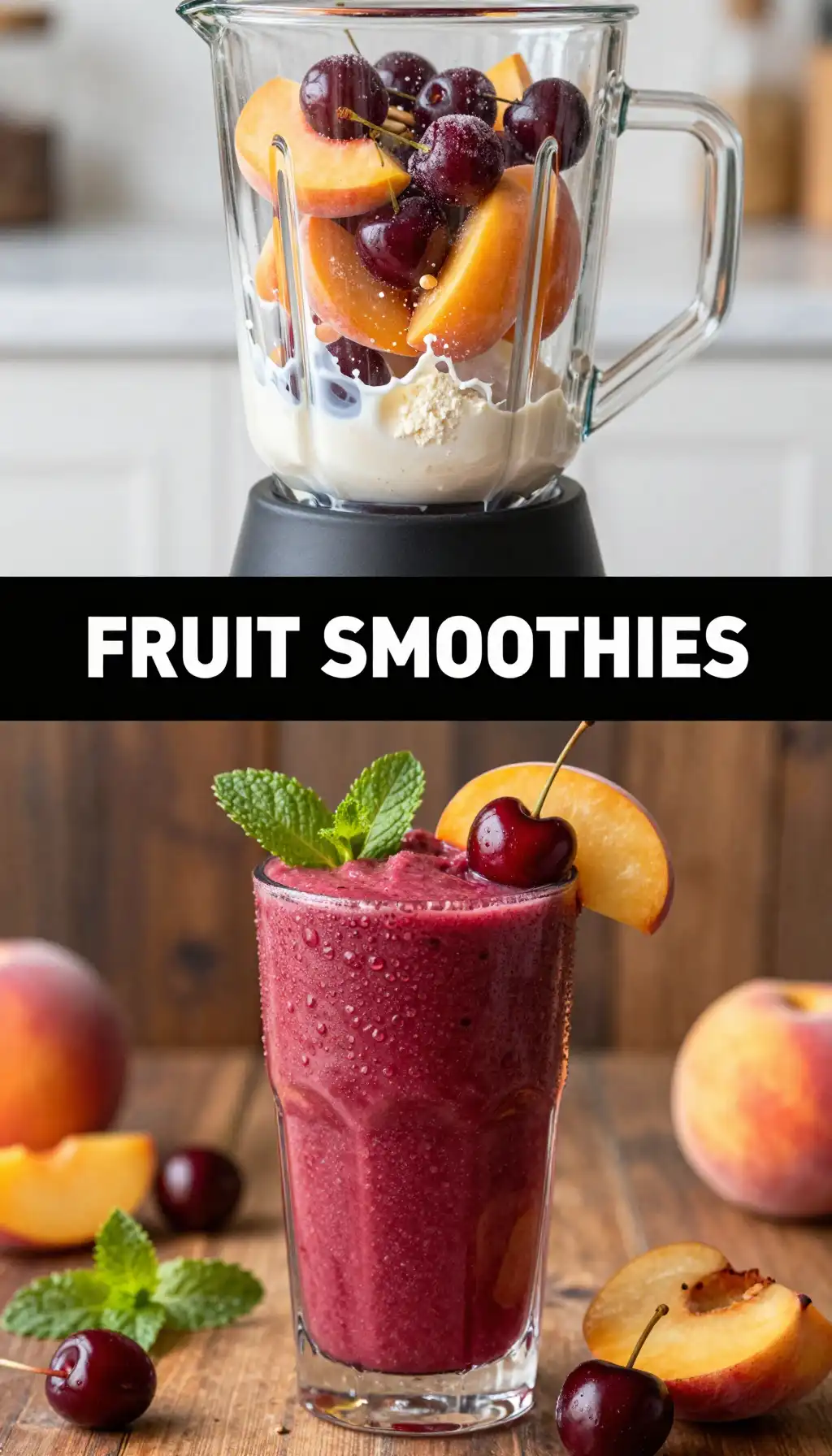 Summit Cherry Peach Smoothie pinterest pin
