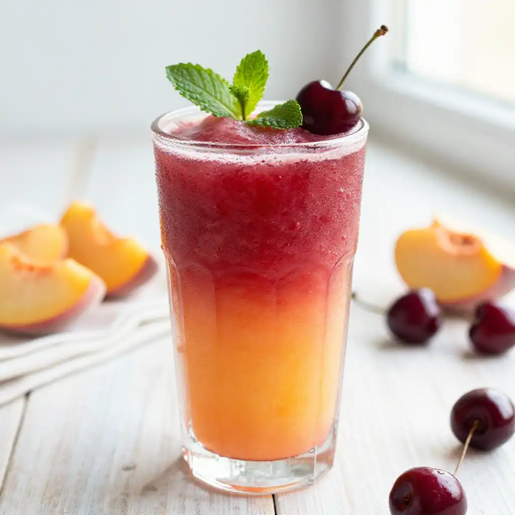 Summit Cherry Peach Smoothie plated dish