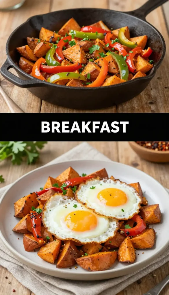 Sweet Potato Hash with Fried Eggs