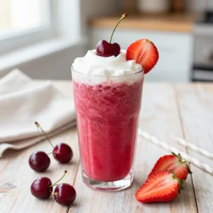 Sweetheart Cherry Strawberry Smoothie for Glowing Skin