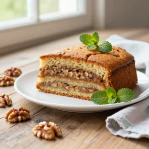Swiss Engadine Nut Cake Recipe with Caramelized Walnuts