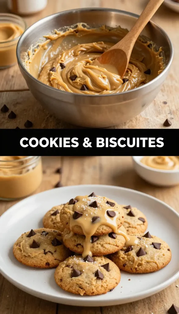 Tahini Cookies with Chocolate Dip