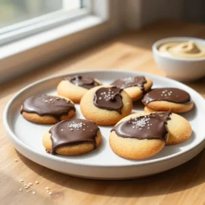 Gooey Tahini Chocolate Chip Cookies with Creamy Dip