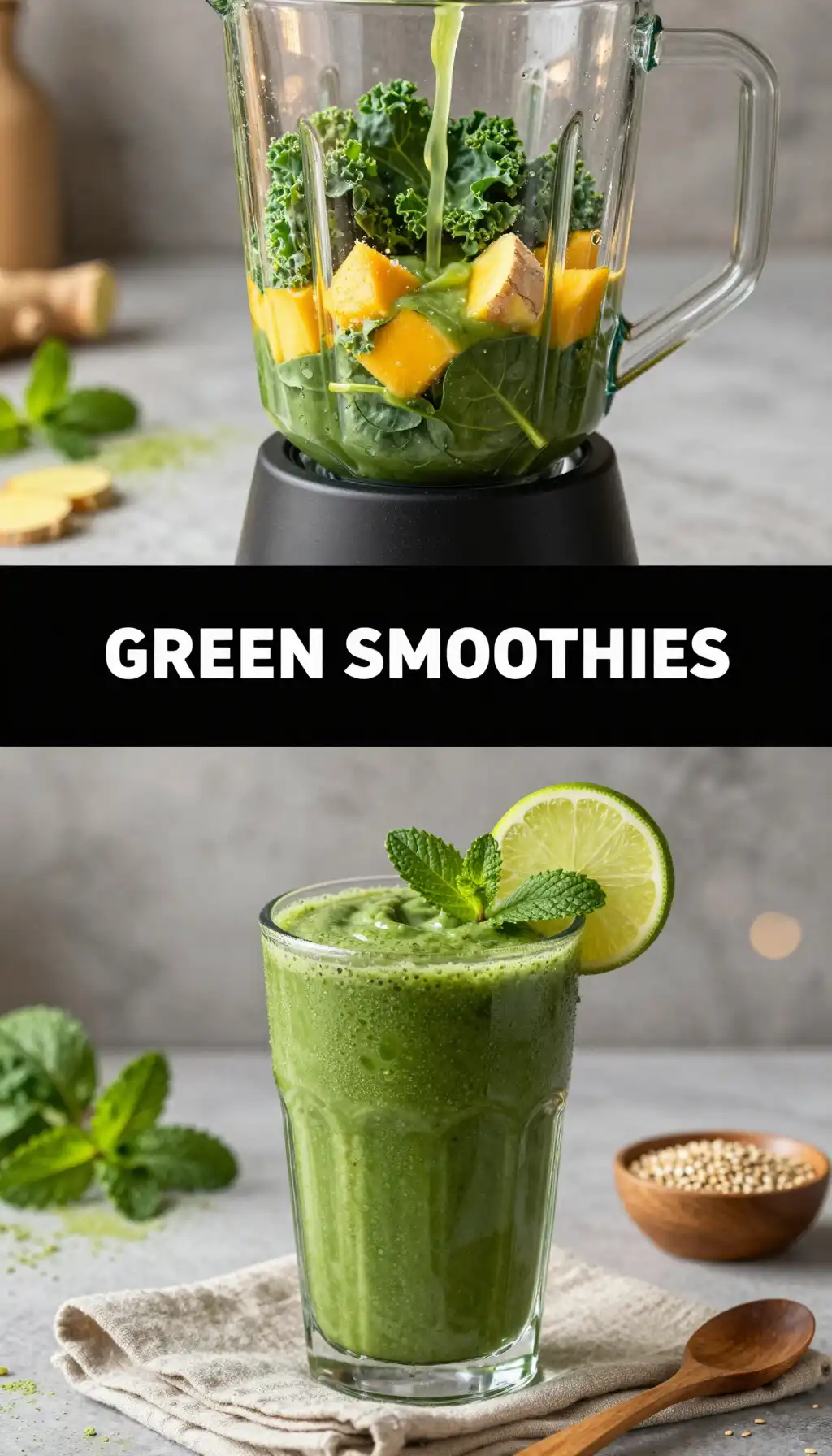 Tamaryokucha Green Tea Smoothie pinterest pin