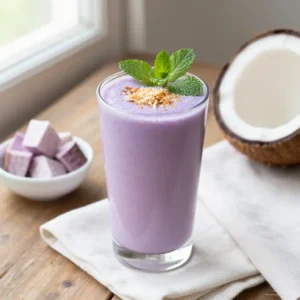 Creamy Taro Coconut Milk Smoothie for Glowing Skin