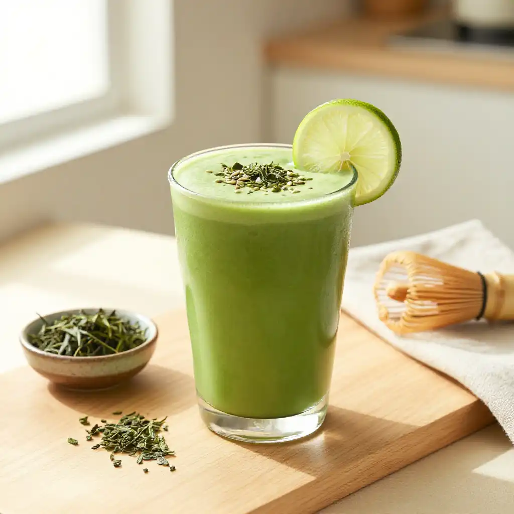 Tencha Green Tea Smoothie plated dish