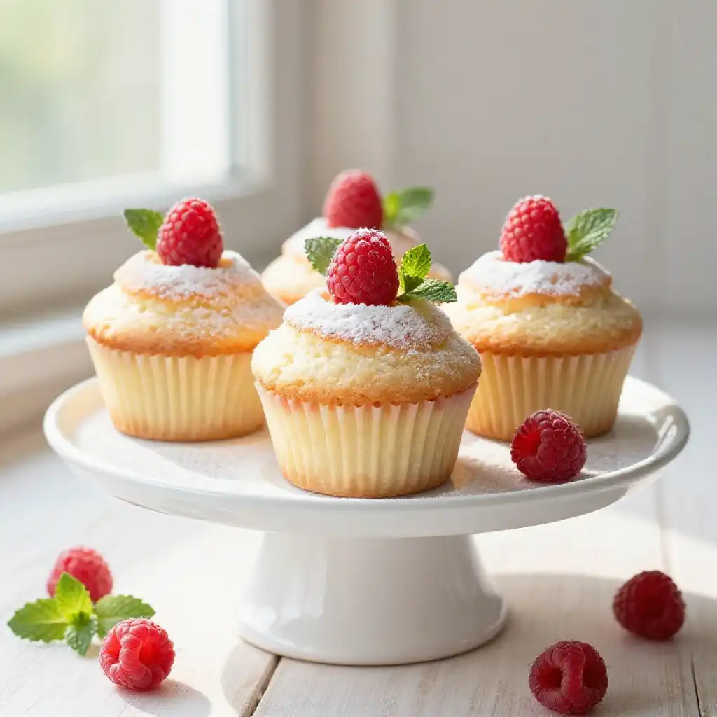 Three Ingredient Angel Food Cupcakes plated dish