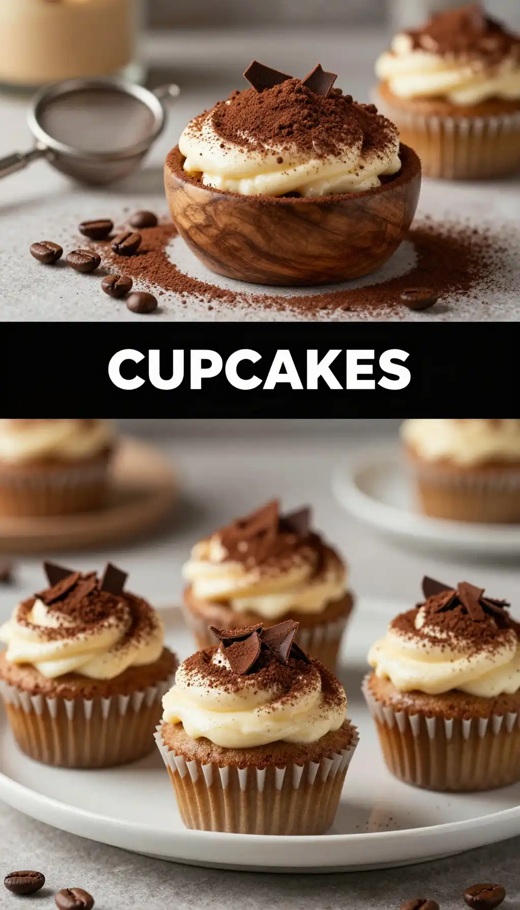 Tiramisu Cupcakes with Coffee Soak and Mascarpone pinterest pin
