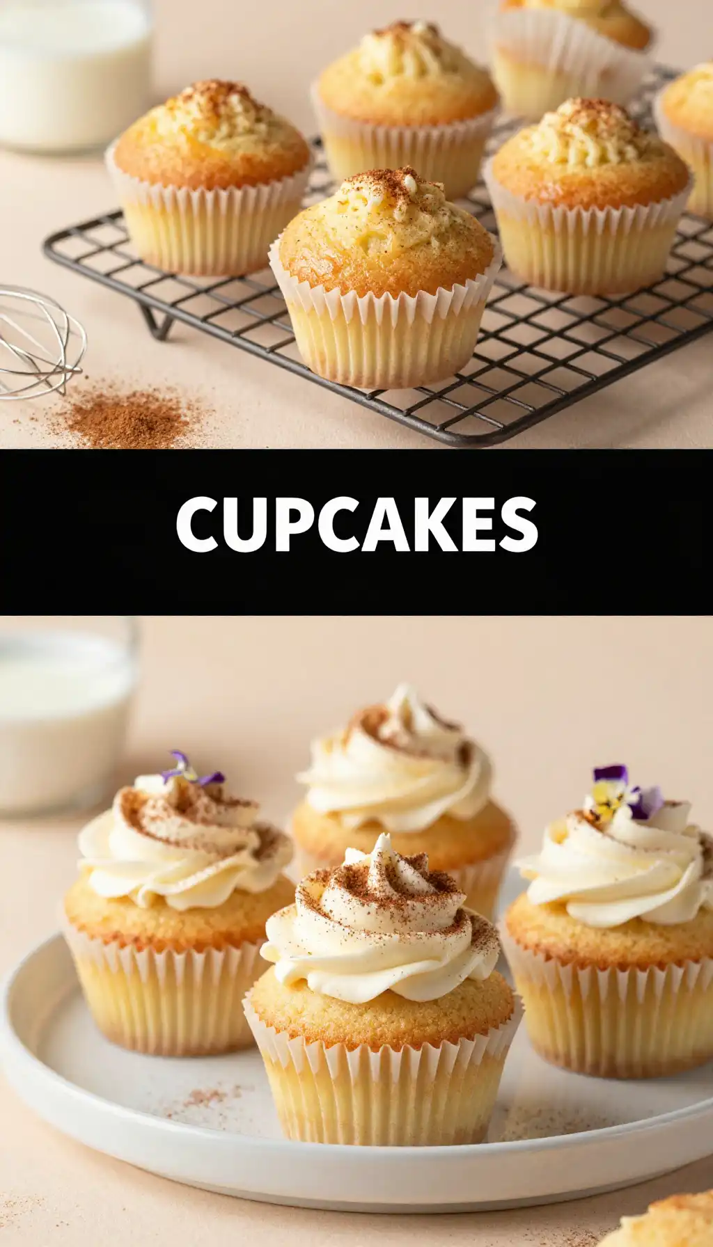 Tres Leches Cupcakes with Cinnamon Whipped Cream pinterest pin