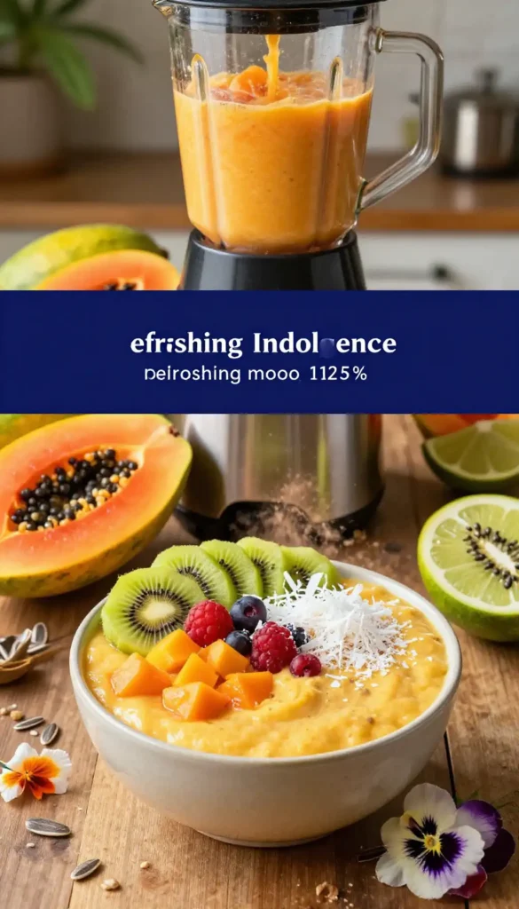 Tropical Papaya Lime Smoothie Bowl