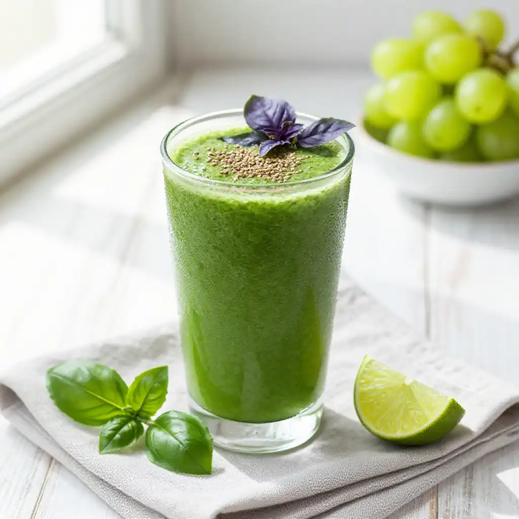 Tulsi Holy Basil Green Smoothie plated dish