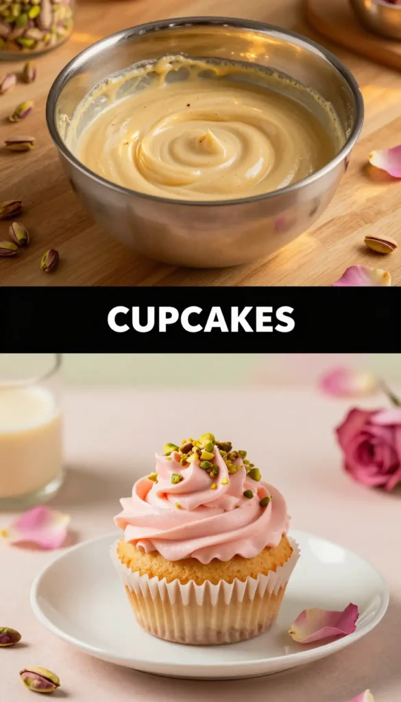 Turkish Delight Cupcakes with Rose and Pistachio