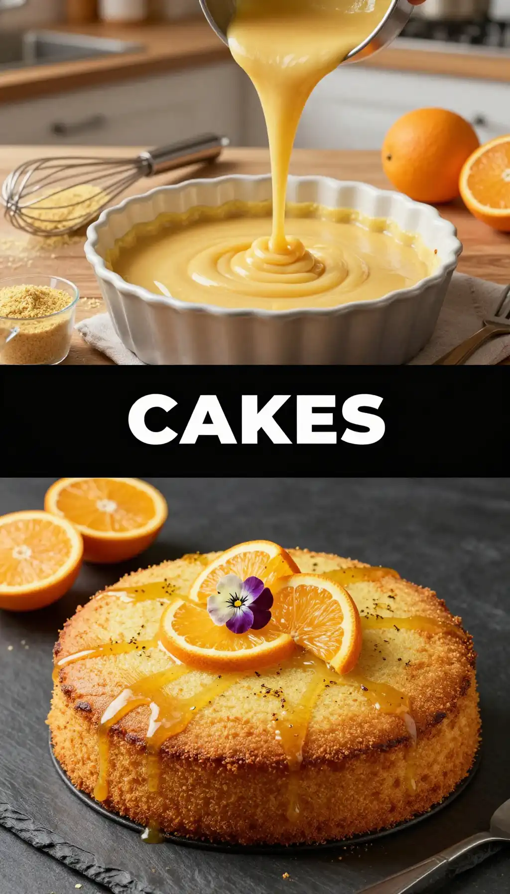 Turkish Revani Semolina Cake with Orange Blossom Syrup pinterest pin