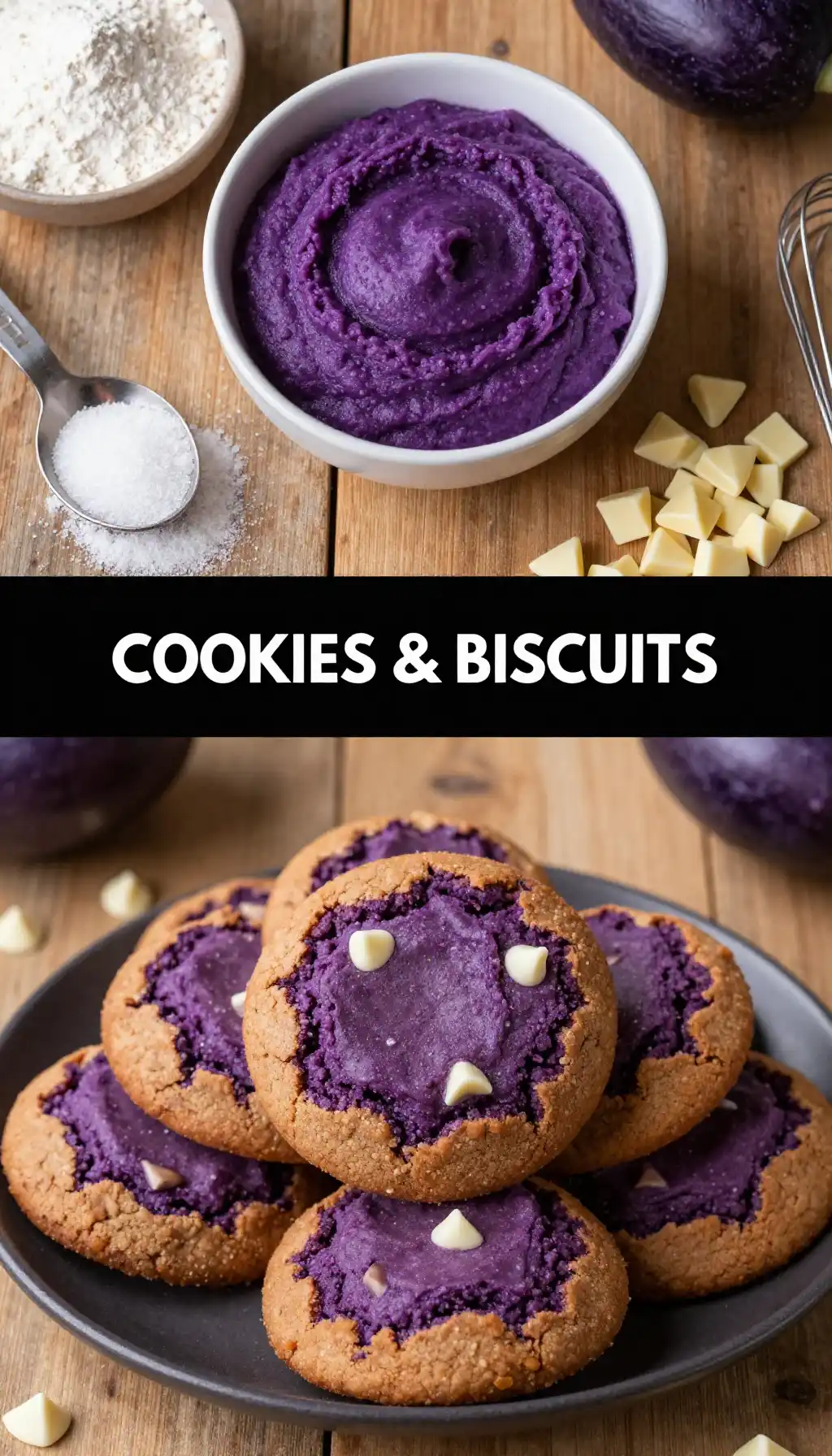 Ube Purple Yam Cookies with White Chocolate Chips pinterest pin