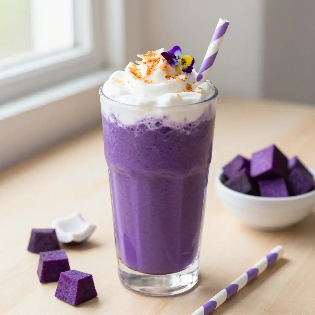 Ube Purple Yam Smoothie plated dish