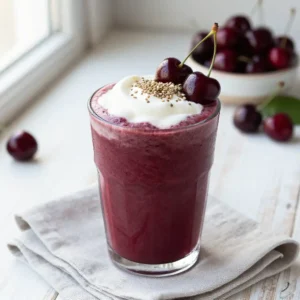 Healthy Cherry Smoothie with Greek Yogurt