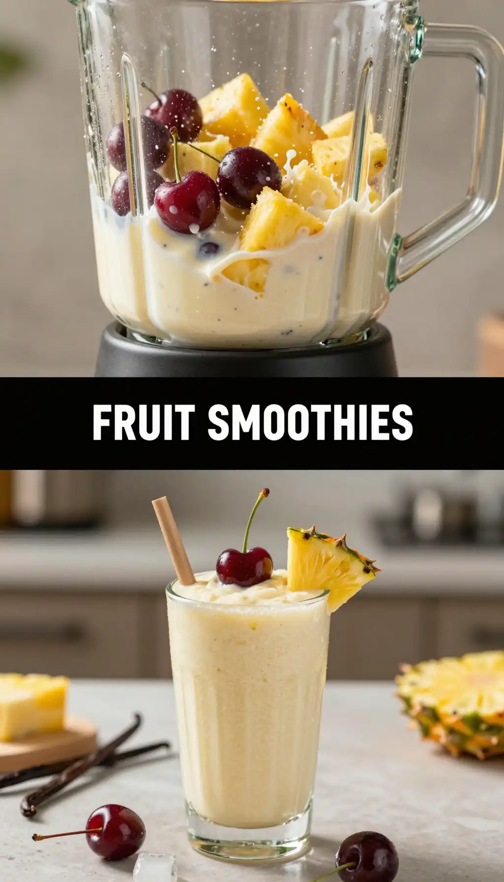 Van Cherry Pineapple Smoothie pinterest pin