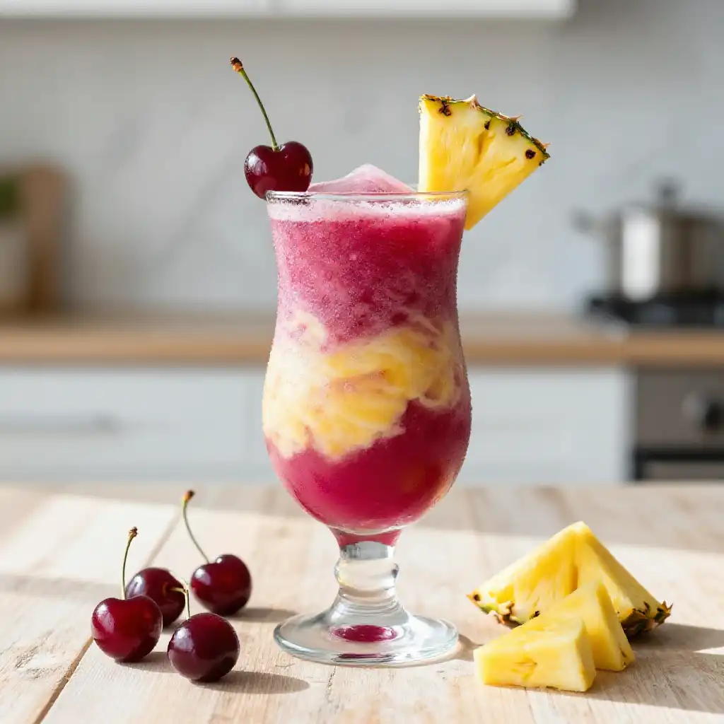 Van Cherry Pineapple Smoothie plated dish