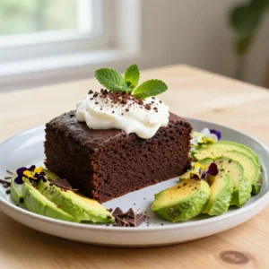 Decadent Vegan Chocolate Avocado Cake with Coconut Cream