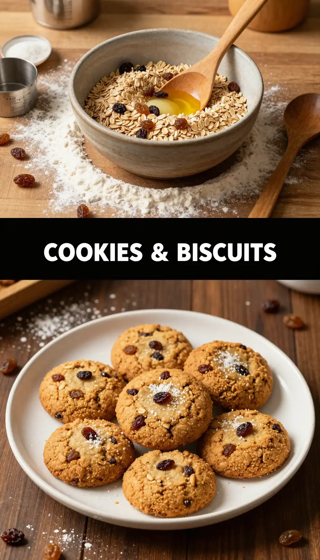 Vegan Oatmeal Raisin Cookies with Coconut Oil pinterest pin