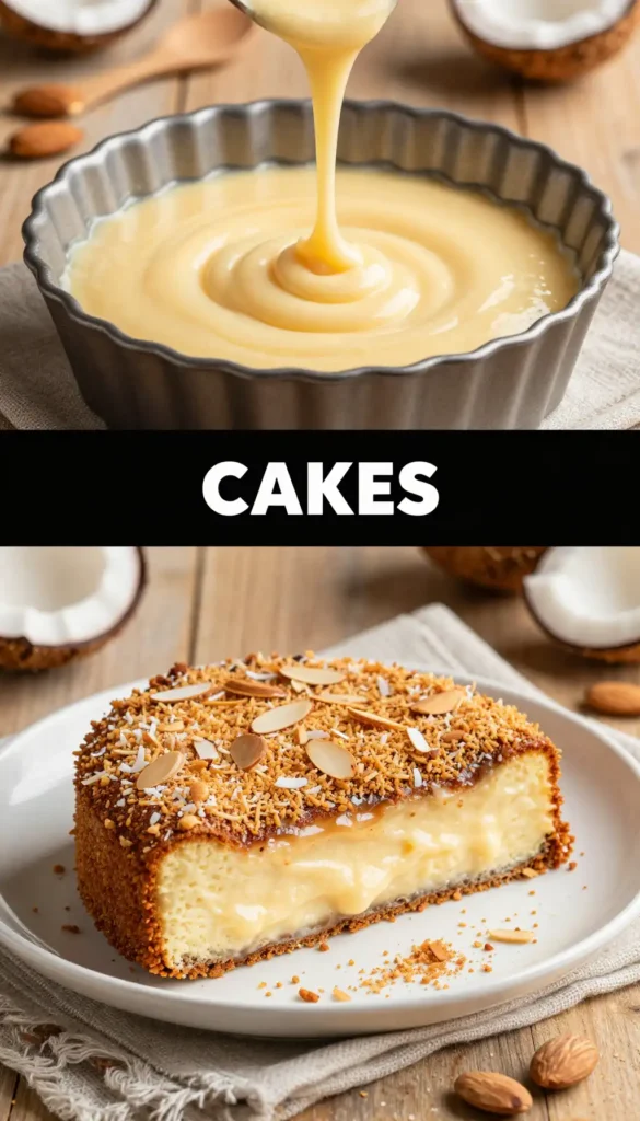 Venezuelan Bienmesabe Cake with Coconut and Almond Cream