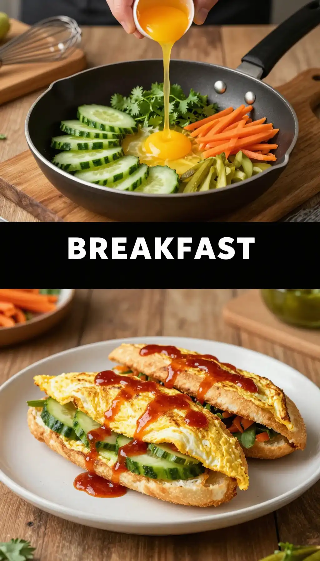 Vietnamese Banh Mi Omelette Sandwich pinterest pin