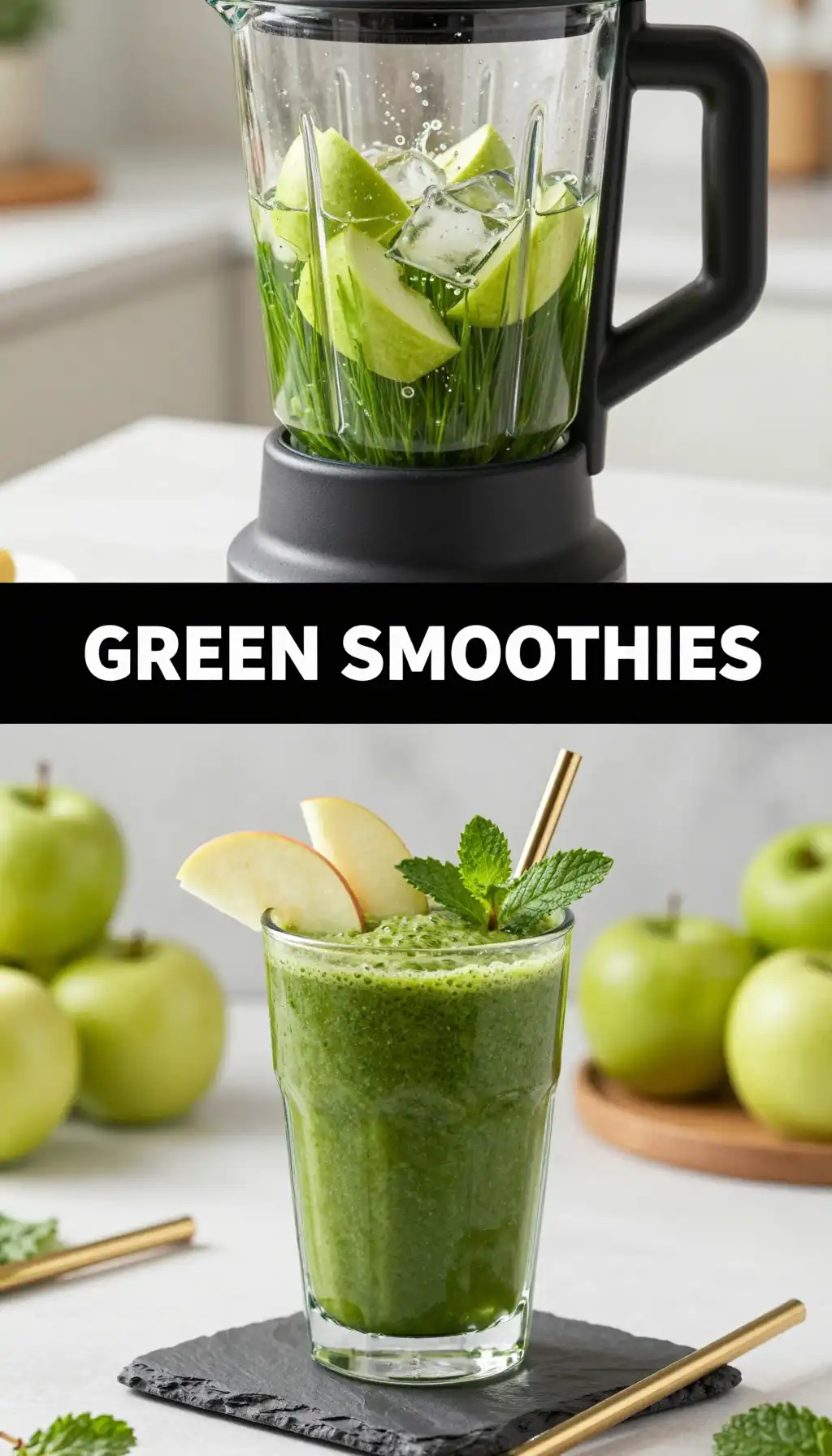 Wheatgrass Apple Cleanse Smoothie pinterest pin