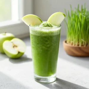 Glowing Skin Wheatgrass Apple Smoothie for Detox