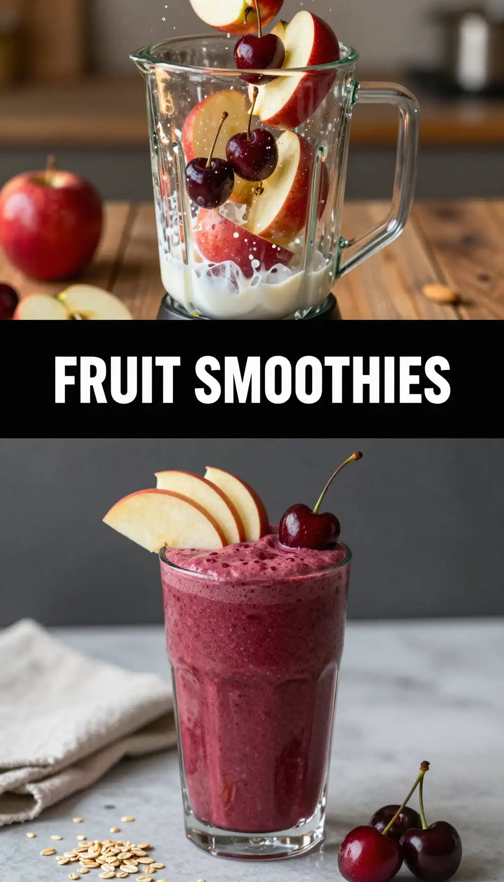Winesap Apple Cherry Smoothie pinterest pin