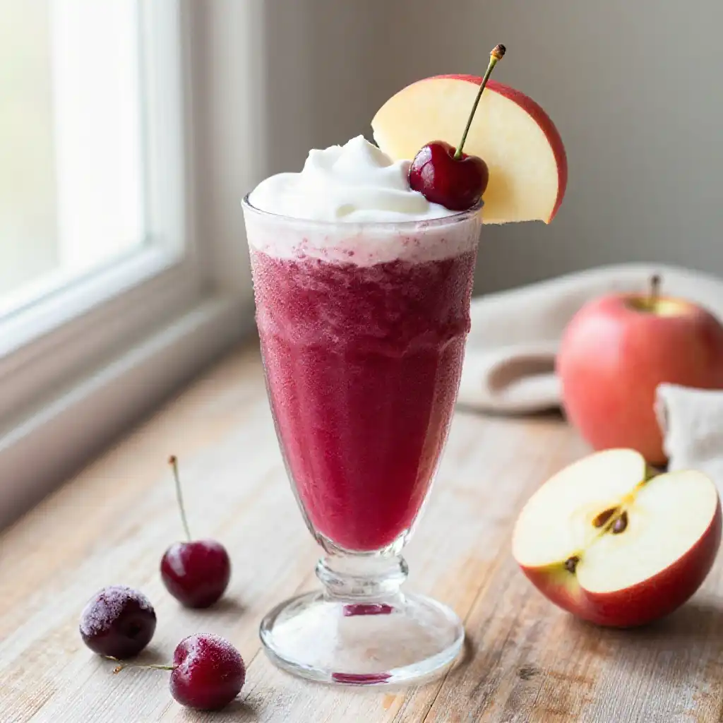 Winesap Apple Cherry Smoothie plated dish