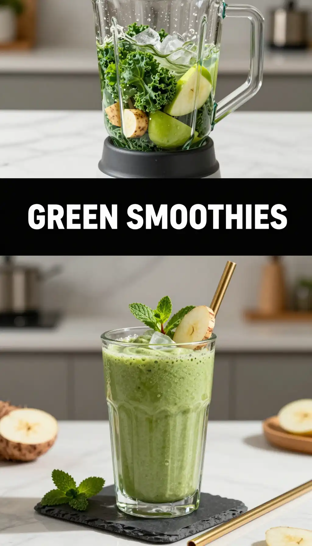 Yacon Root Green Smoothie pinterest pin