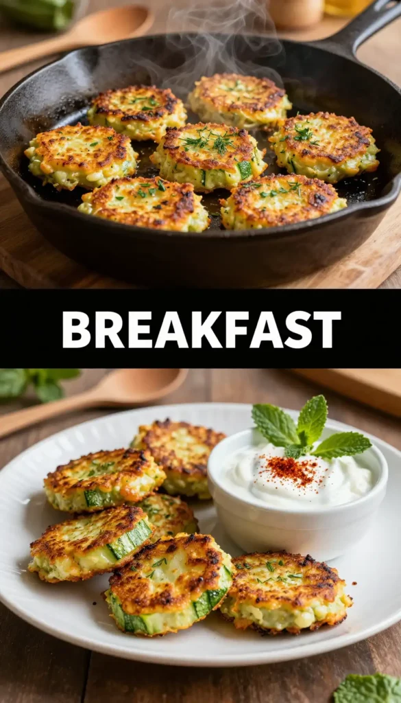 Zucchini Fritters with Greek Yogurt Dip