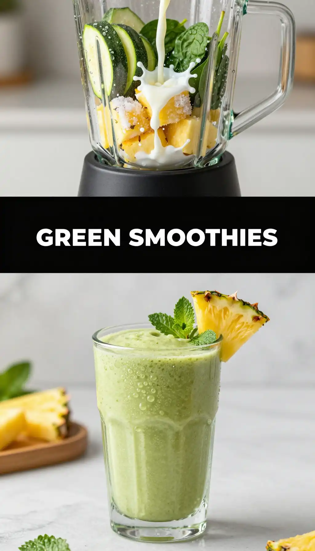 Zucchini Pineapple Green Smoothie pinterest pin